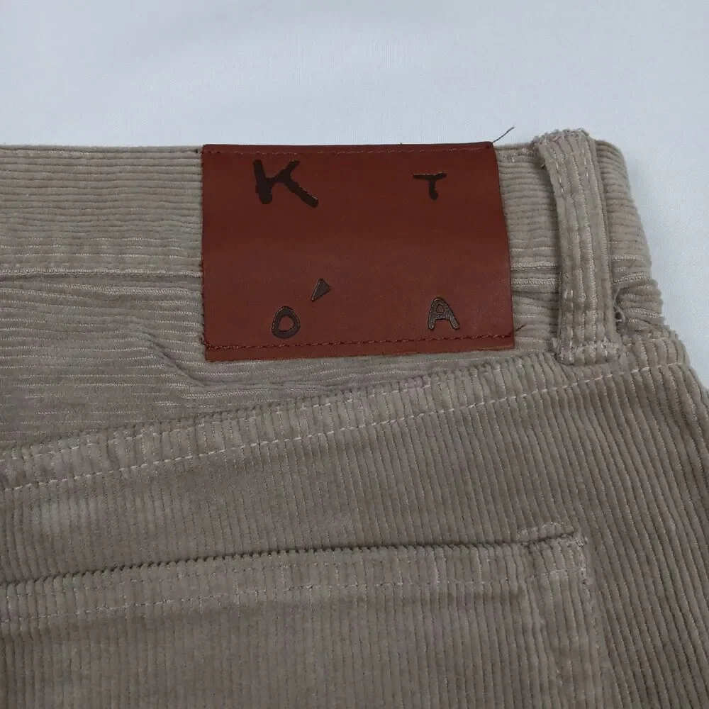 KATO Hiroshi Kato Mens 34 The Pen Slim Fit Corduroy 5 Pocket Pants Light Gray...
